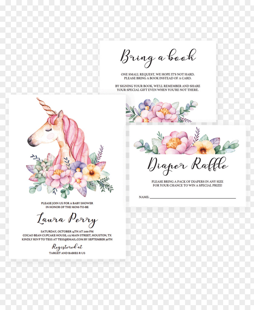 Flowers Invitations Unicorn Paper Art Drawing Painting PNG