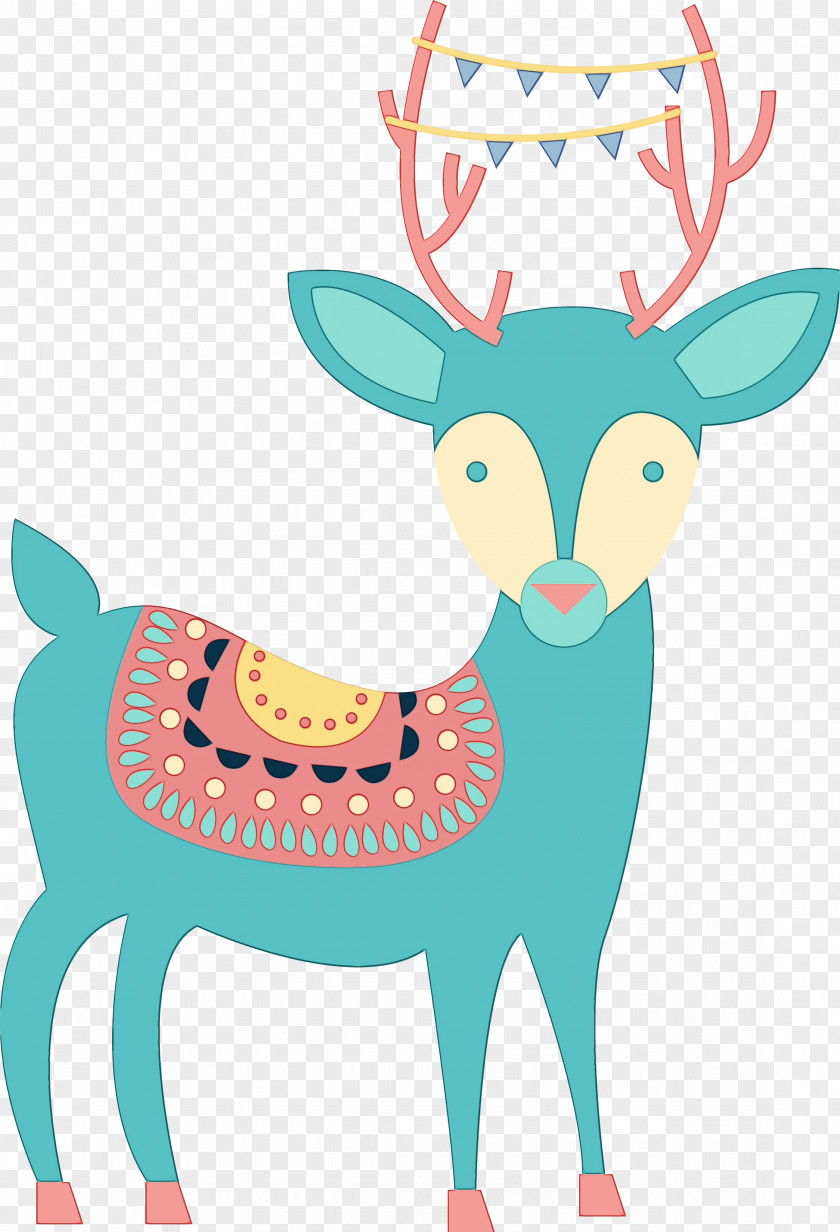 Fawn Turquoise Reindeer PNG