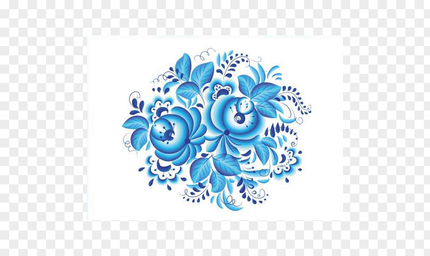 Russia Gzhel Ornament Blue And White Pottery Pattern PNG