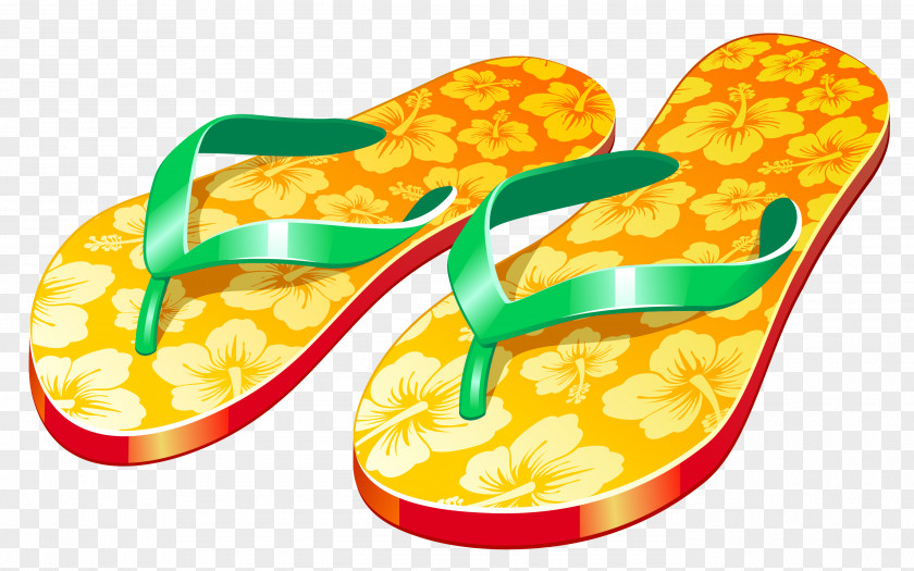 Transparent Yellow Beach Flip Flops Clipar Flip-flops Sandal Slipper Shoe PNG