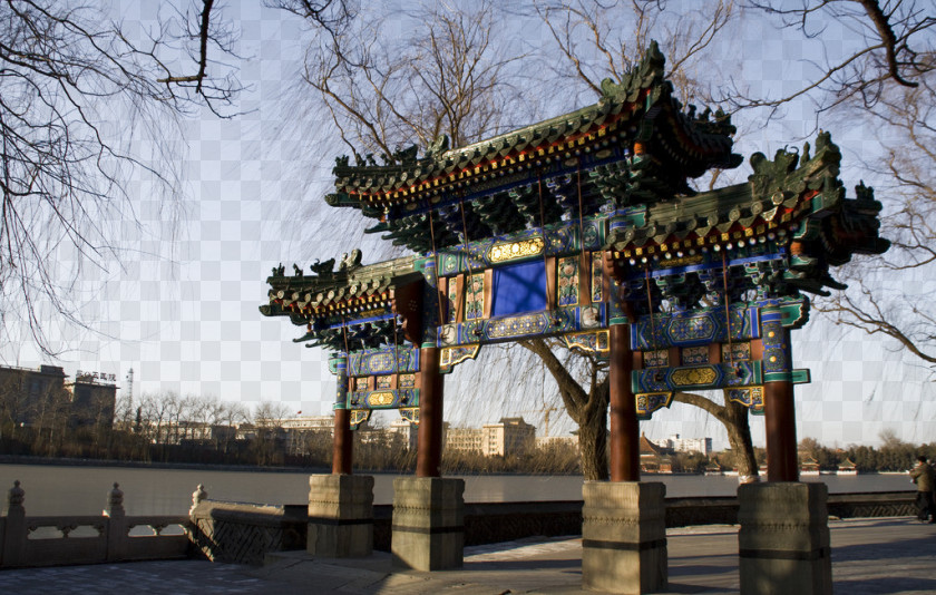 Beihai Park Shrine Chinese Architecture Tourist Attraction Tree Structure PNG