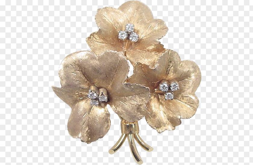 Gold Brooch Pin Jewellery Cut Flowers PNG