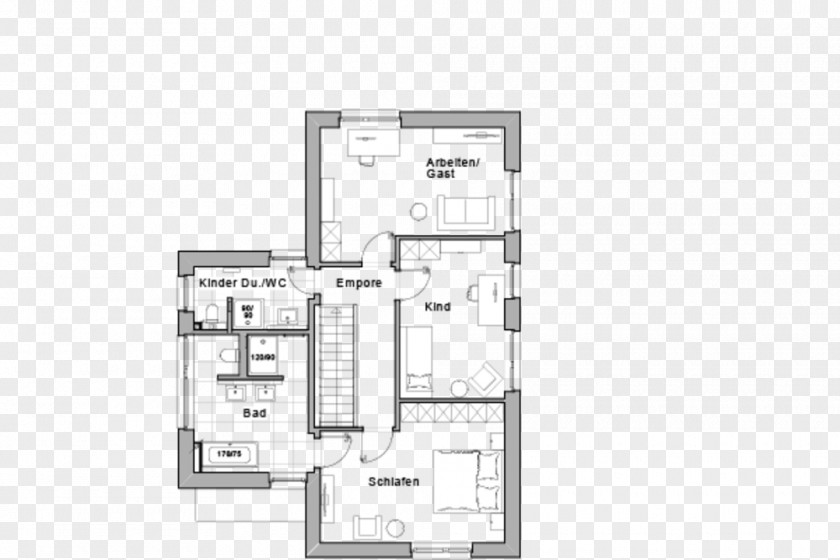 Design Floor Plan Effizienzhaus KfW Villa PNG