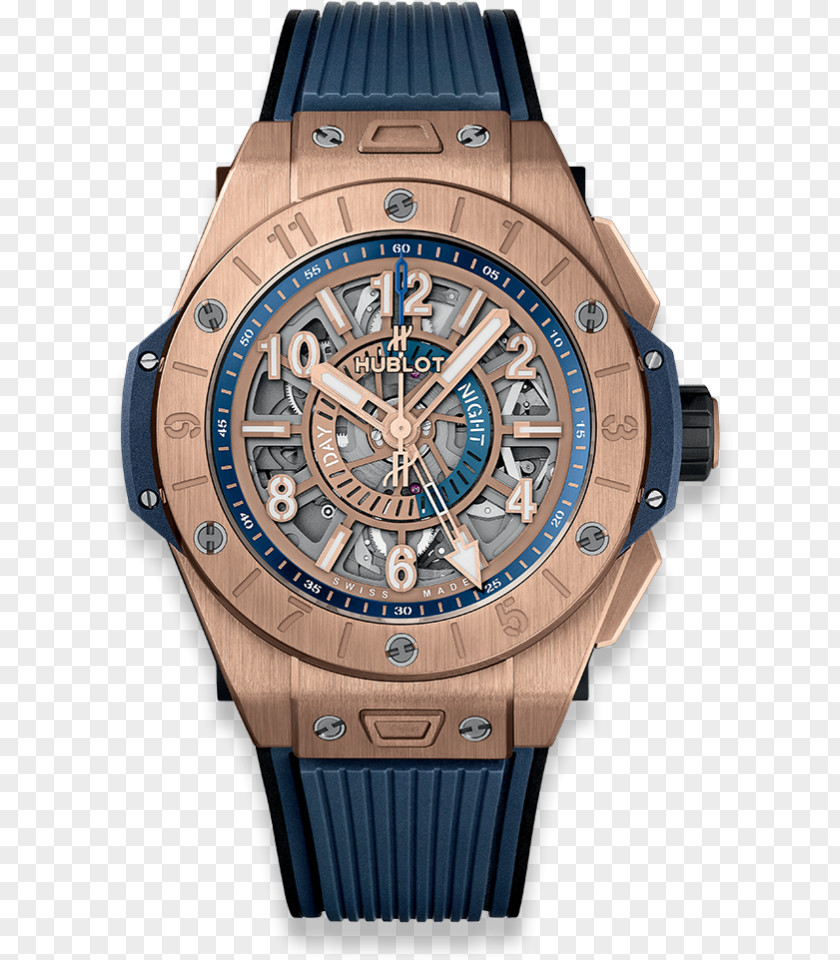 Gold Hublot Watch Flyback Chronograph PNG
