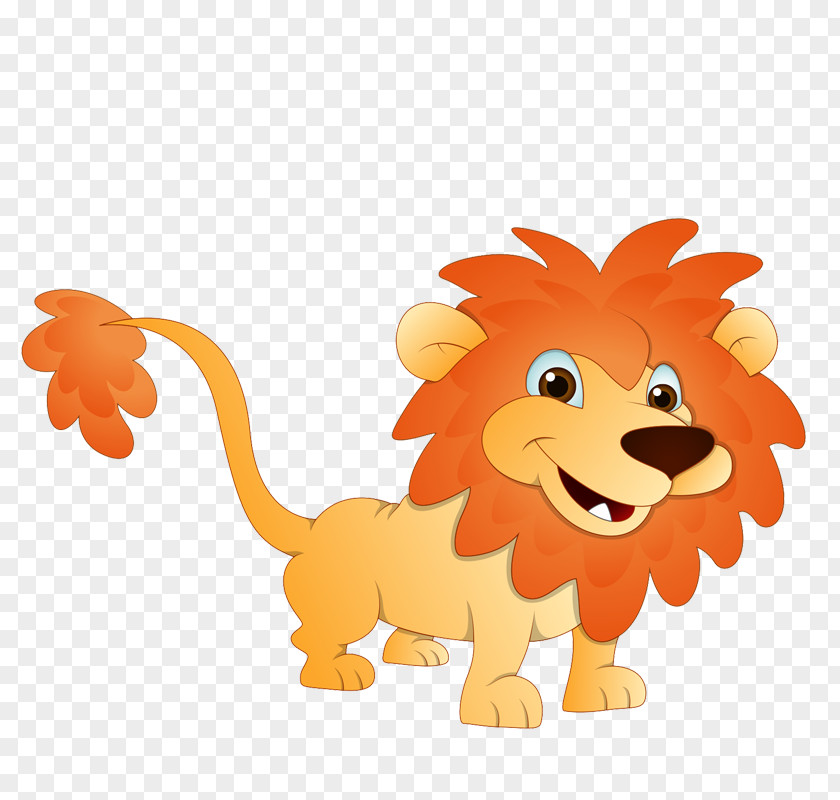 Baby Lion Animals On White Tiger Vector Graphics Illustration PNG
