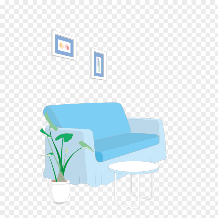 Creative Blue Sofa At Home Couch PNG