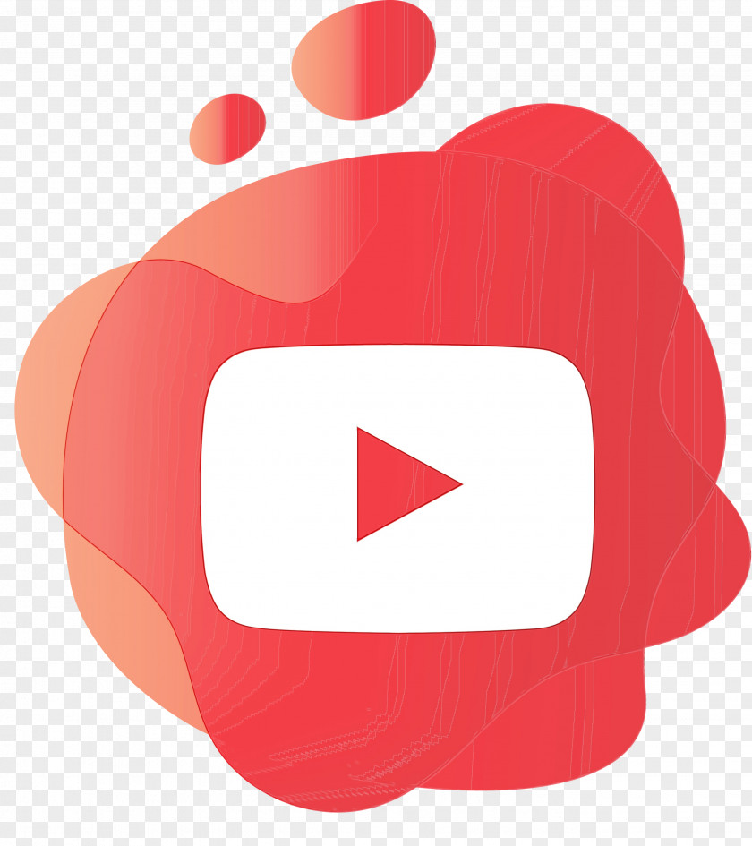 Youtube Logo Icon Watercolor Paint Wet Ink PNG