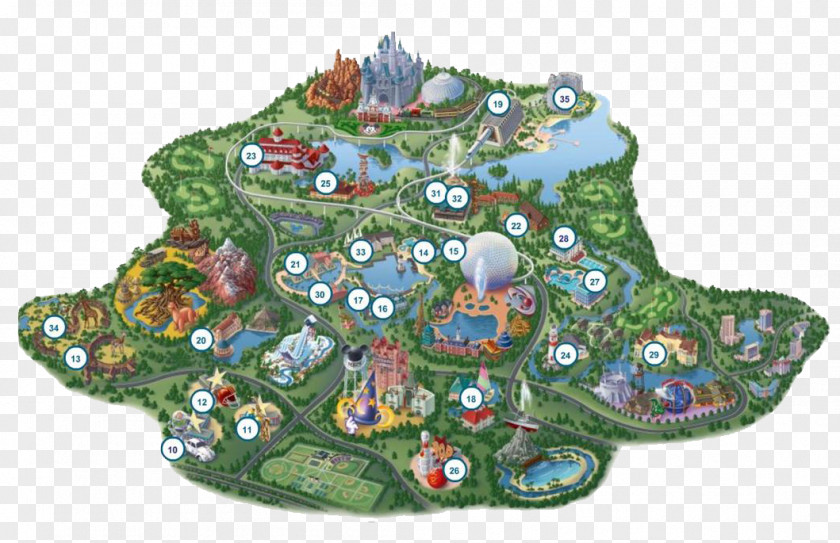 Magic Kingdom Disney's Animal Disney Springs Epcot Map PNG