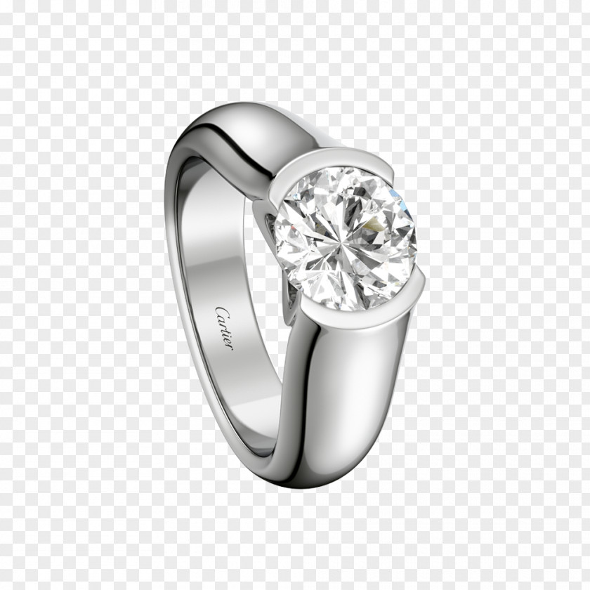 Wedding Tag Engagement Ring Solitaire Cartier PNG