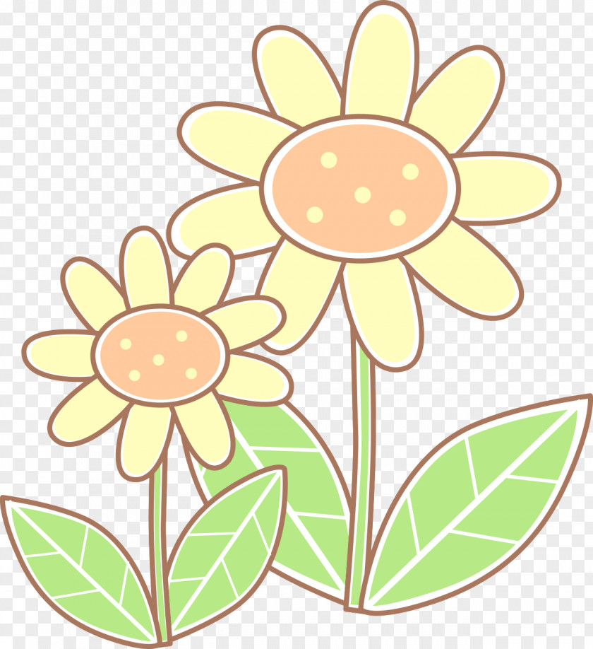 Artwork Painted Sunflower Yellow Floral Design Cartoon Common Drawing PNG