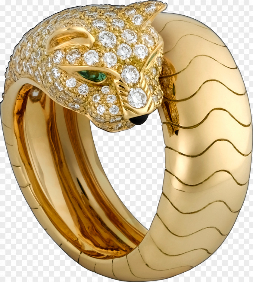 Egypt Earring Ring Gold Cartier Chevalière Leopard PNG
