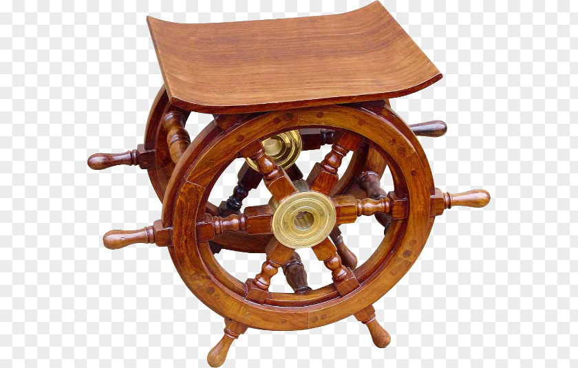 Table Stool Furniture Ship's Wheel Wood PNG