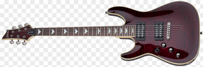 Electric Guitar Bass Seven-string Schecter Research Omen 6 PNG