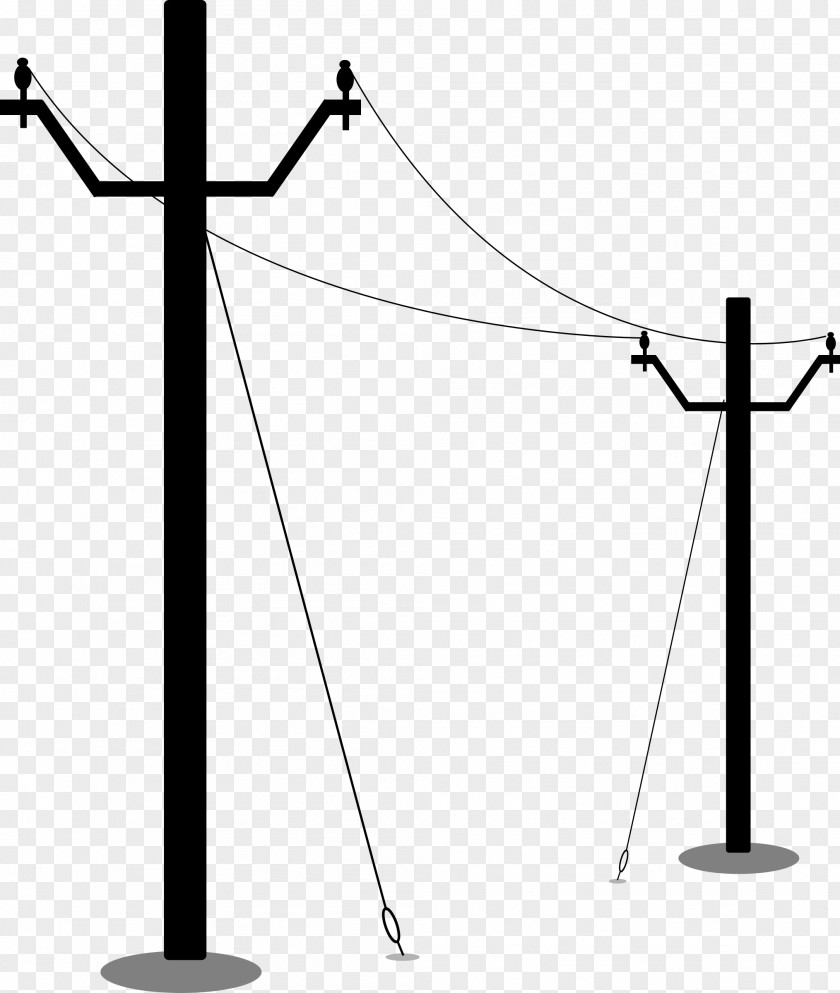 Electric Utility Pole Electricity Overhead Power Line Clip Art PNG