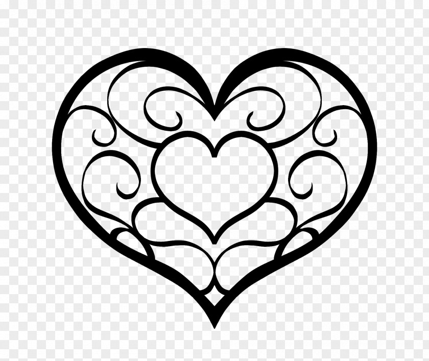 Live Clipart Black And White Heart Clip Art PNG