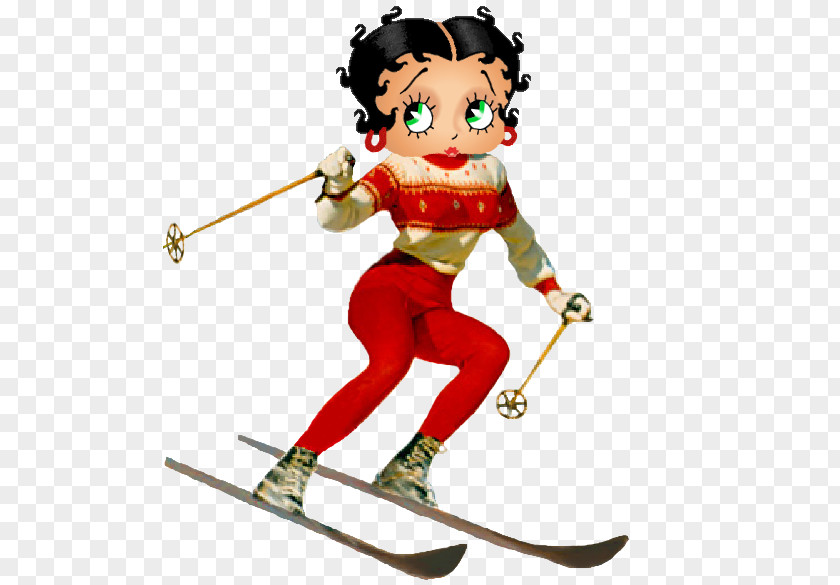 Skiing Betty Boop Popeye Cartoon Character PNG