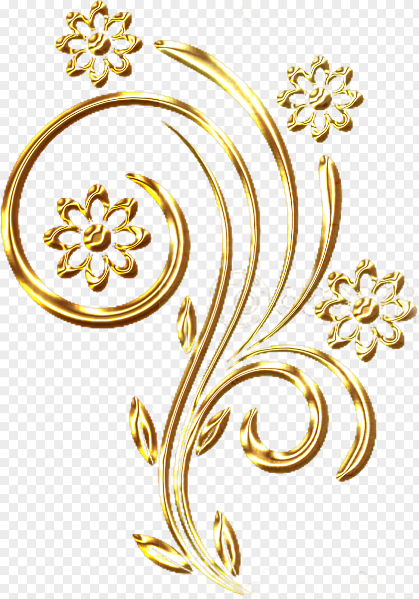 Wedding Ornament Body Jewellery Gold Material Flower PNG