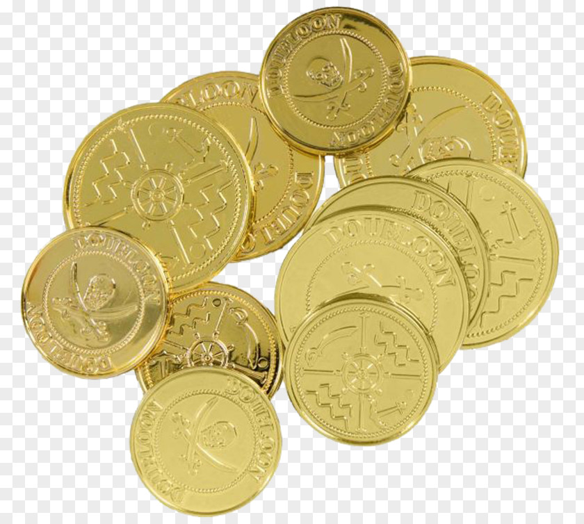 Gold Doubloon Coin Fashion Accessory Costume PNG