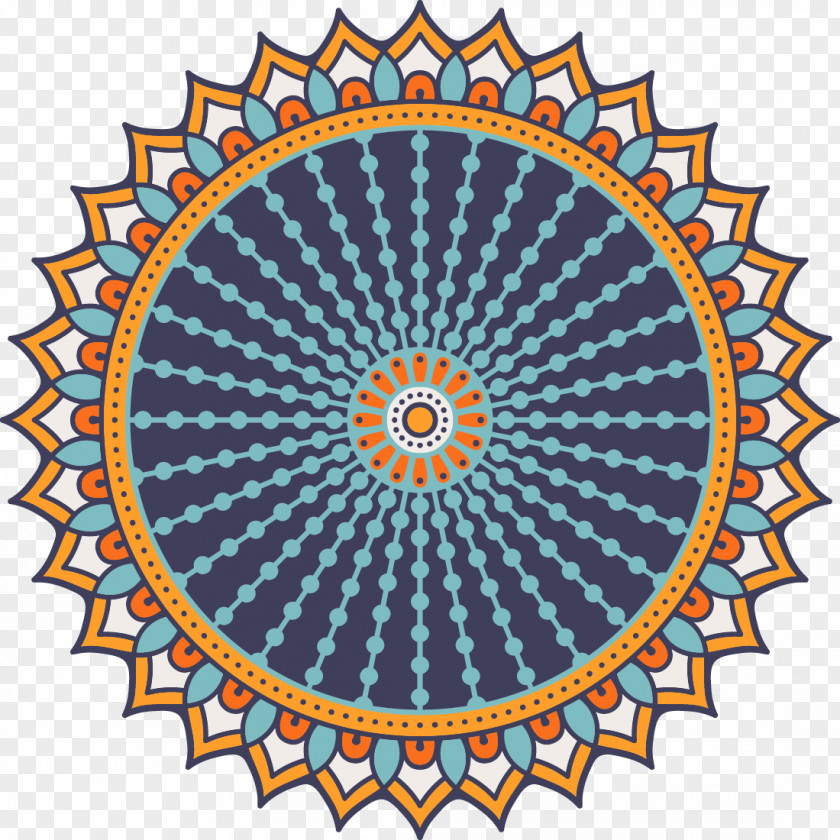 Blue Mandala Mictlantecuhtli Symbol Icon PNG