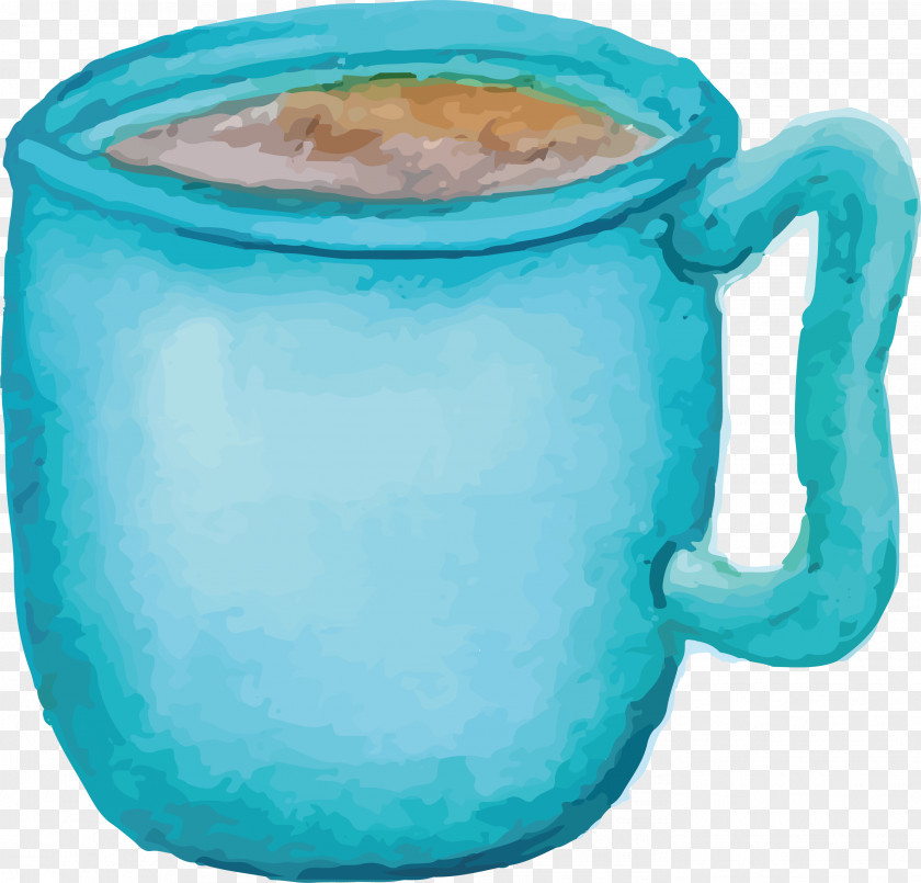 Blue Water Coffee Cup PNG