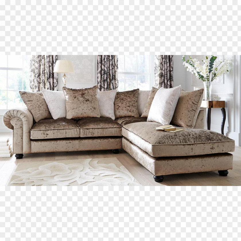 Corner Sofa Couch Velvet Chaise Longue Chair Textile PNG