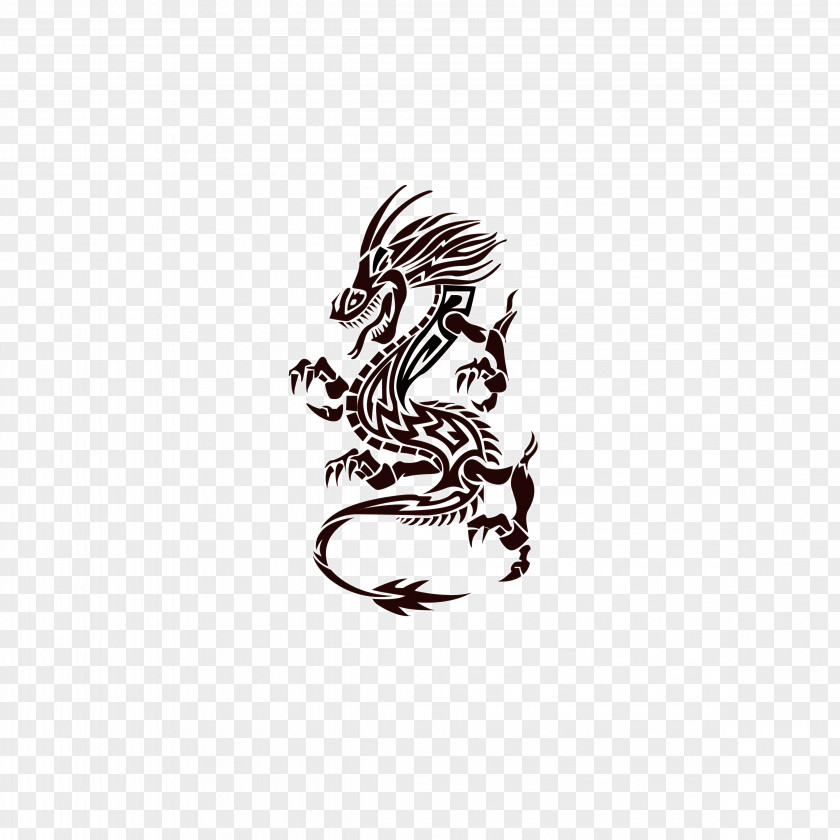 Dragon Tattoo Chinese Illustration PNG