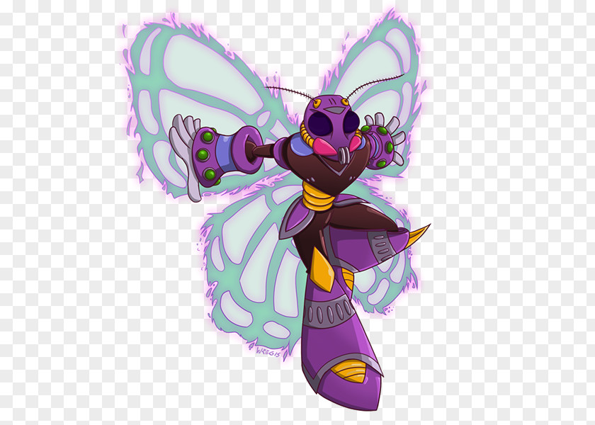 Renato Augusto Mega Man X7 X3 Moth Fan Art PNG