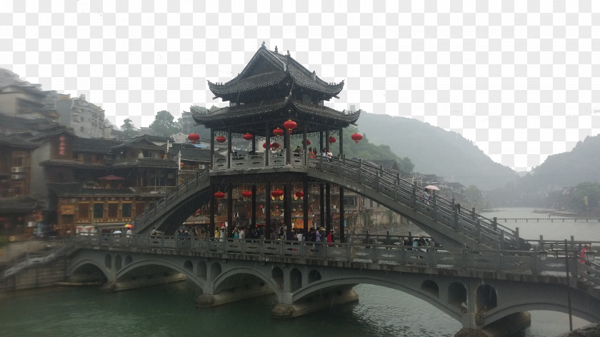 Bridge Pavilion Zhangjiajie Tuojiang, Fenghuang Phoenix Ancient City Wuling Mountains Chongqing PNG