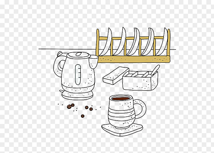 Coffee And Kettle Cup Clip Art PNG