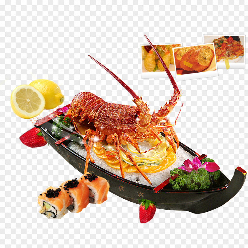 Lobster Pictures Seafood Sushi Palinurus Elephas Cantonese Cuisine PNG