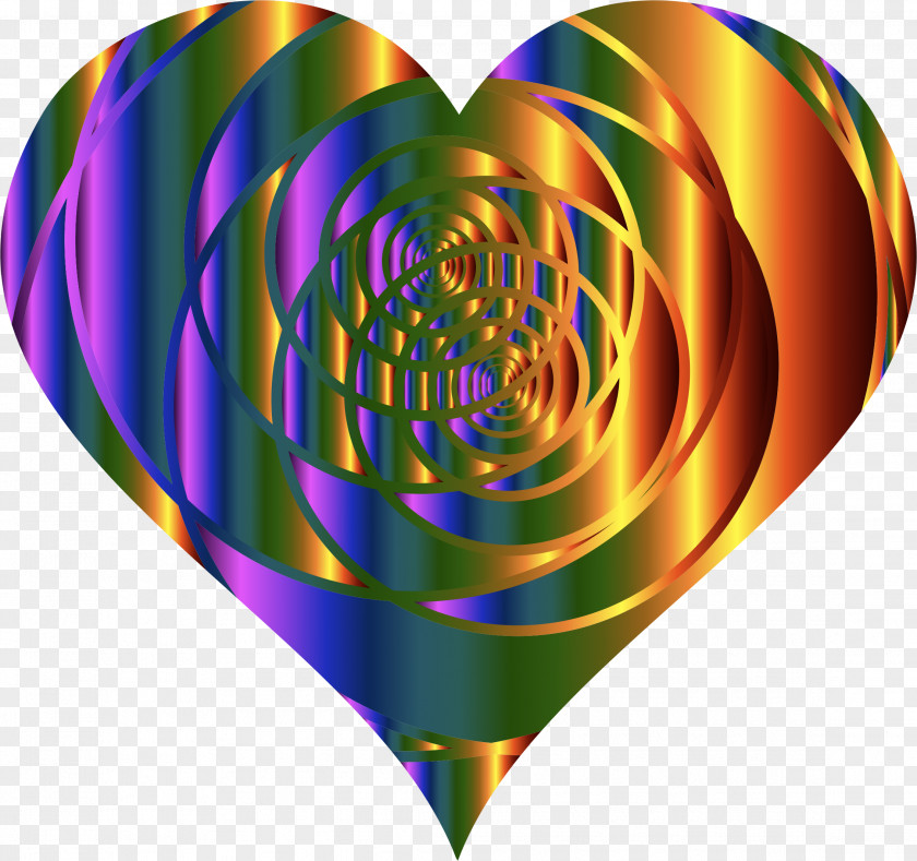 Spiral Heart Fractal Art Clip PNG