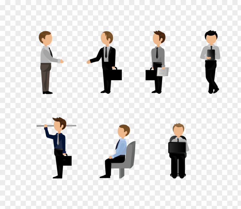 Business Man Flat Design Icon PNG