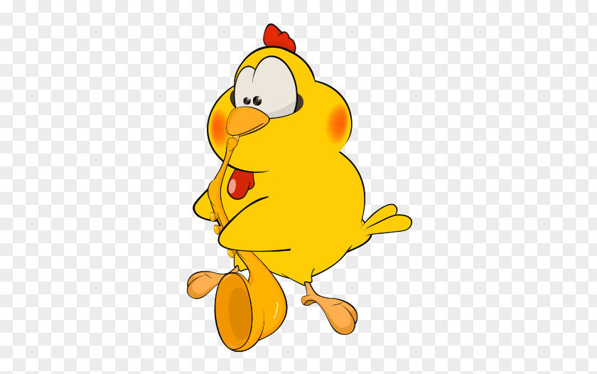 Vector Chick Trumpet Chicken Cartoon Illustration PNG