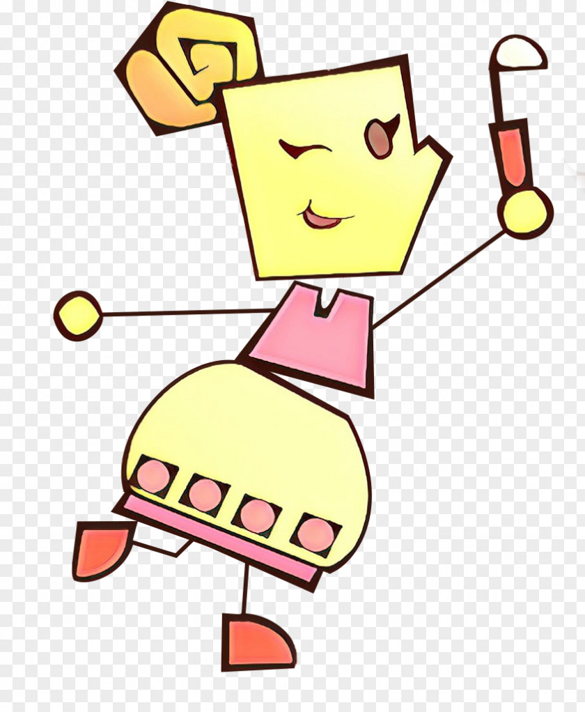Cartoon Yellow Line Pleased Finger PNG