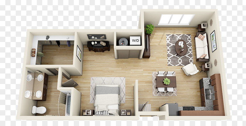 Living Room Top View Floor Plan Studio Apartment House Bedroom PNG