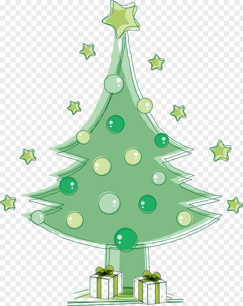 Vector Green Christmas Tree Euclidean PNG