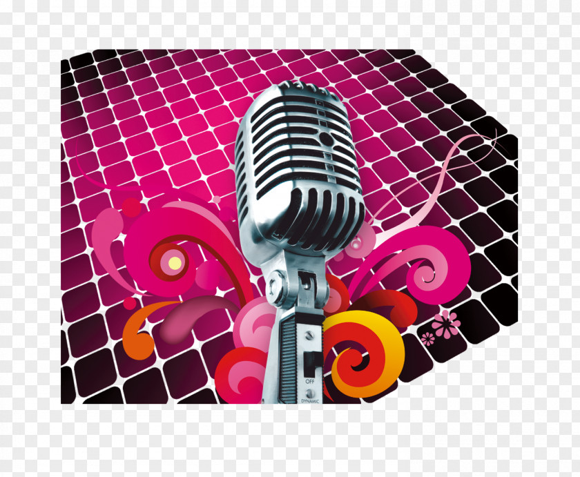 Creative Pattern Microphone Sound Graphic Design PNG