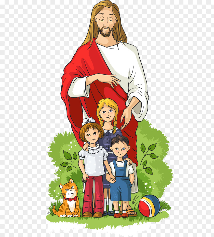 Vector Children And Jesus Child Royalty-free Illustration PNG