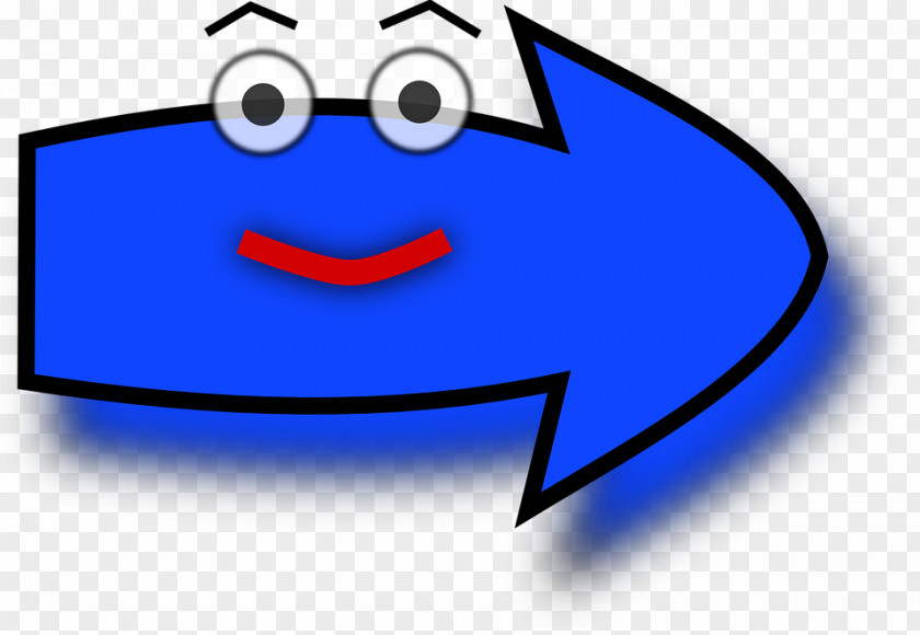 Blue Cartoon Right Arrow Clip Art PNG