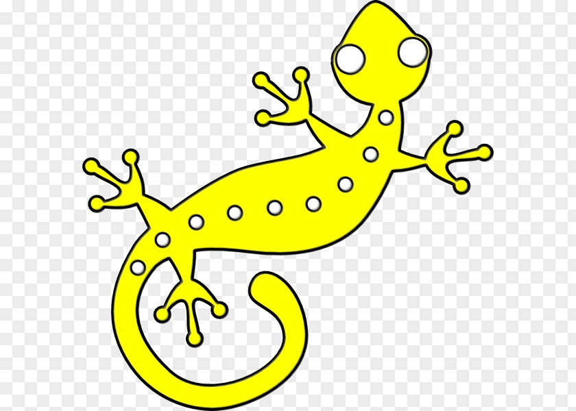 Sticker Tail Yellow Clip Art Lizard Animal Figure Gecko PNG