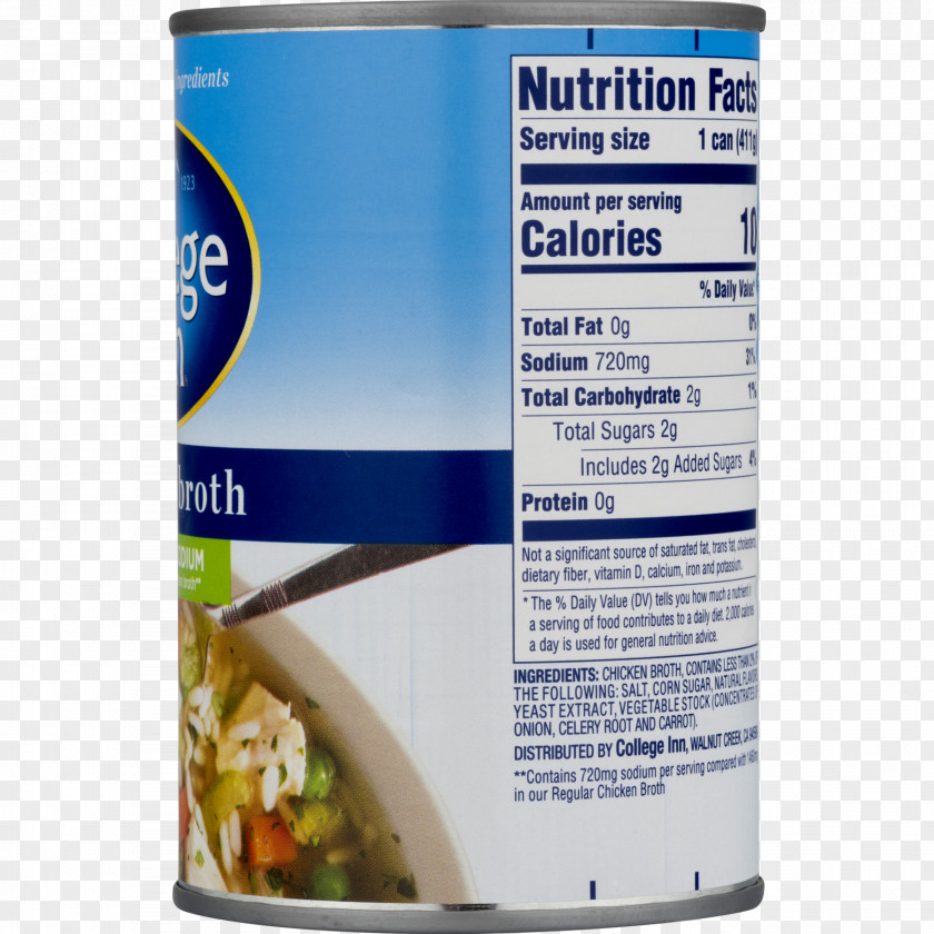 Chicken Broth Ingredient Food Nutrition Facts Label PNG
