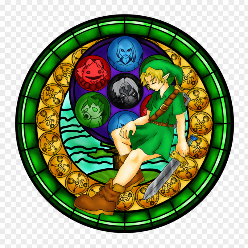 Sadnes The Legend Of Zelda: Majora's Mask Stained Glass Art Window PNG