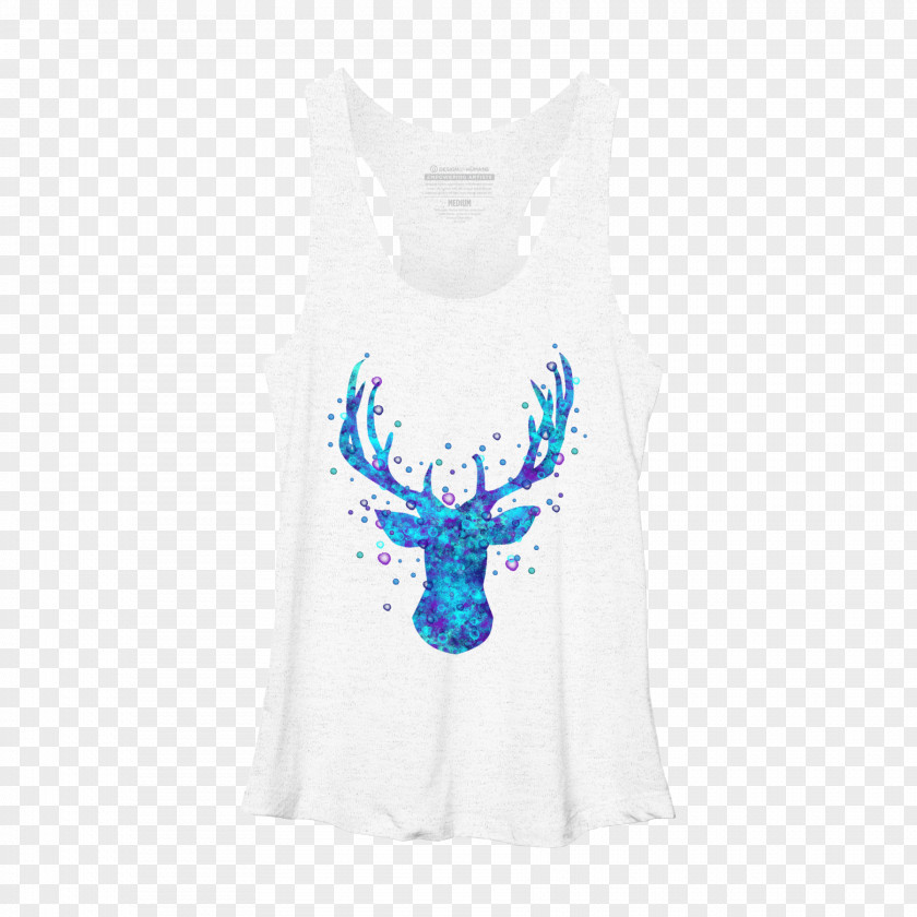 Deer Watercolor Red Antler T-shirt Douchegordijn PNG