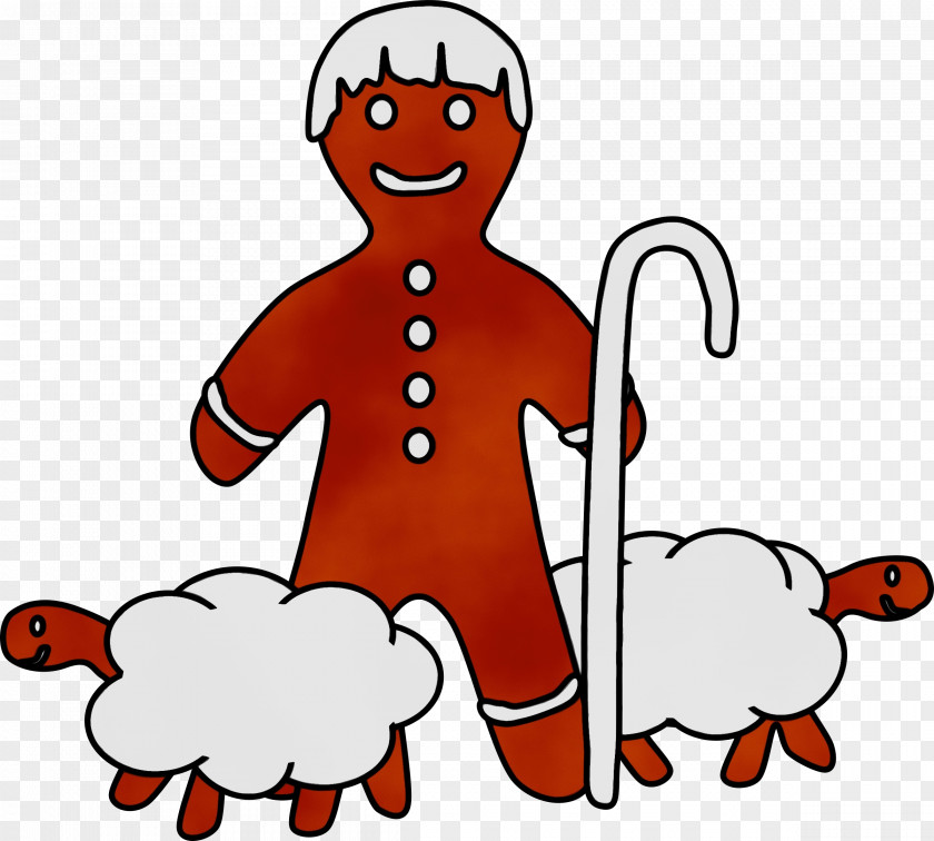 Happy Finger Sheep Cartoon PNG