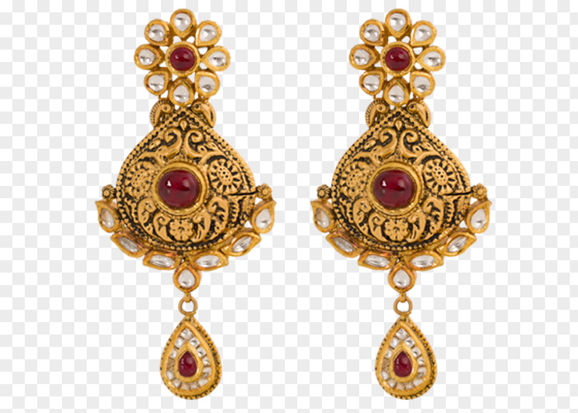 Ruby Earring Lalithaa Jewellery Gold PNG