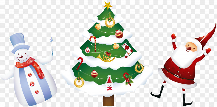 Transparent Christmas Santa Tree And Snowman Clipart Claus Gift Clip Art PNG
