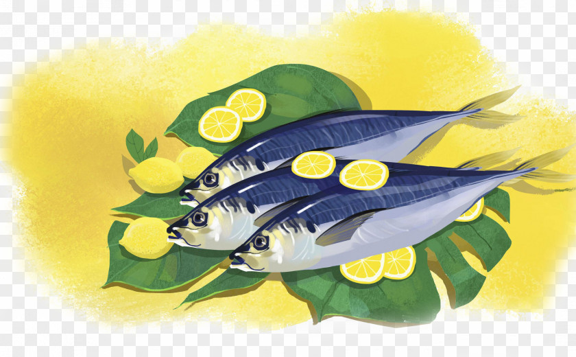 Lemon And Fish Atlantic Mackerel Illustration PNG