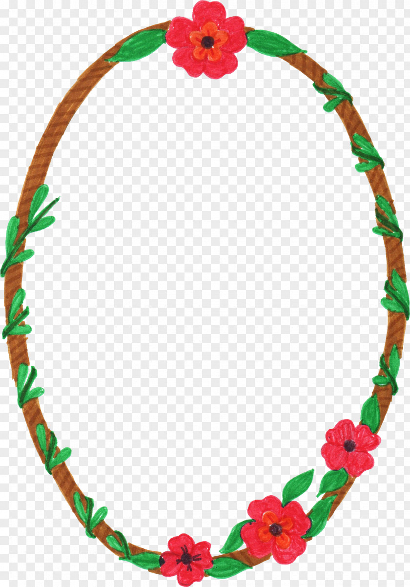 Oval Frame Flower Eettafel PNG