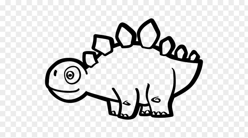 Blackandwhite Cartoon Dinosaur PNG