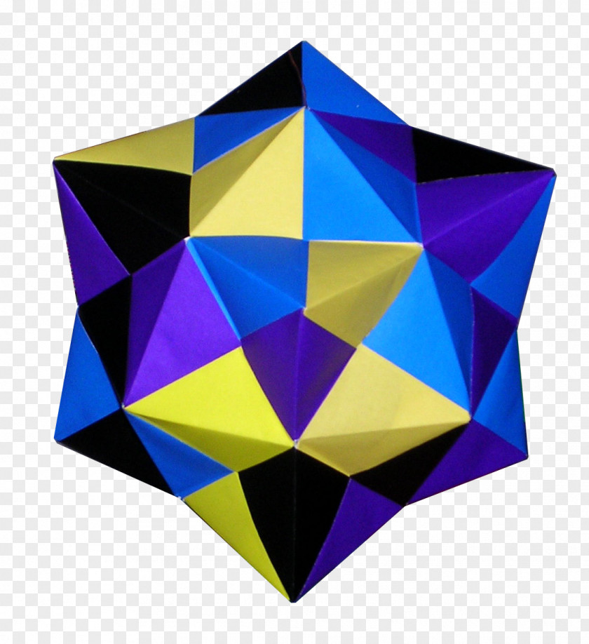 Origami Style Border Cuboctahedron Polyhedron Triangle Stellation Convex Hull PNG